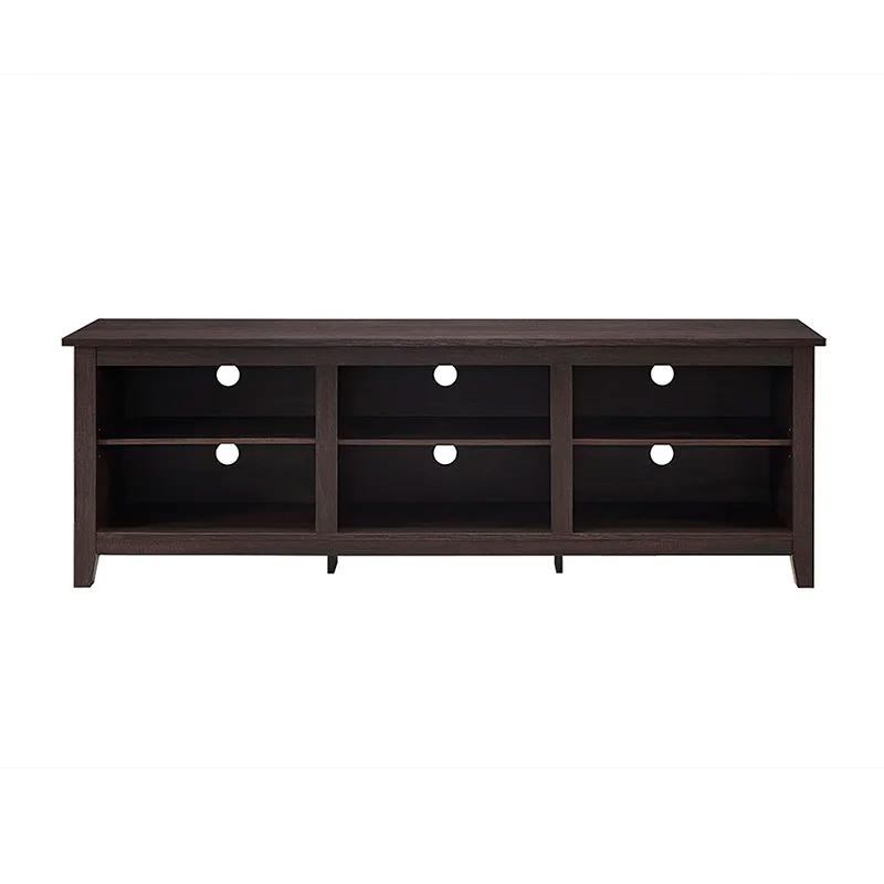 Meuble TV 70 "pour téléviseurs 80", stockage ouvert à 3 étagères, moderne, transition, expresso