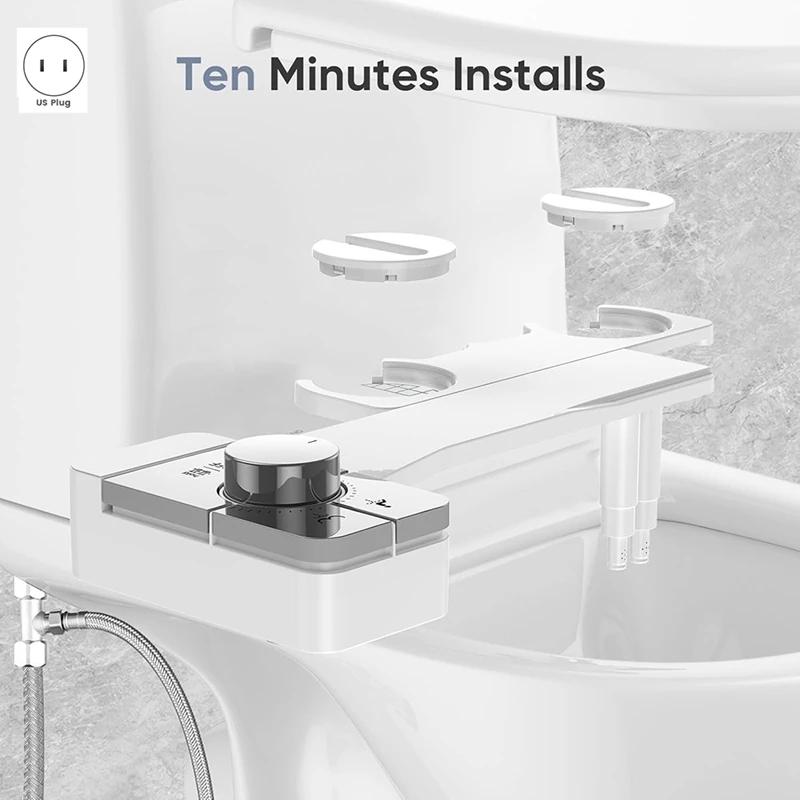 Accessoire de bidet pour siège de toilette, angle réglable, double buse, auto-nettoyant, bidet non é