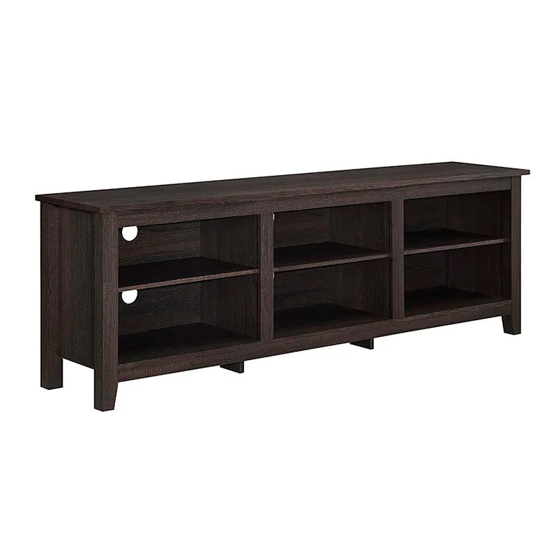 Meuble TV 70 "pour téléviseurs 80", stockage ouvert à 3 étagères, moderne, transition, expresso