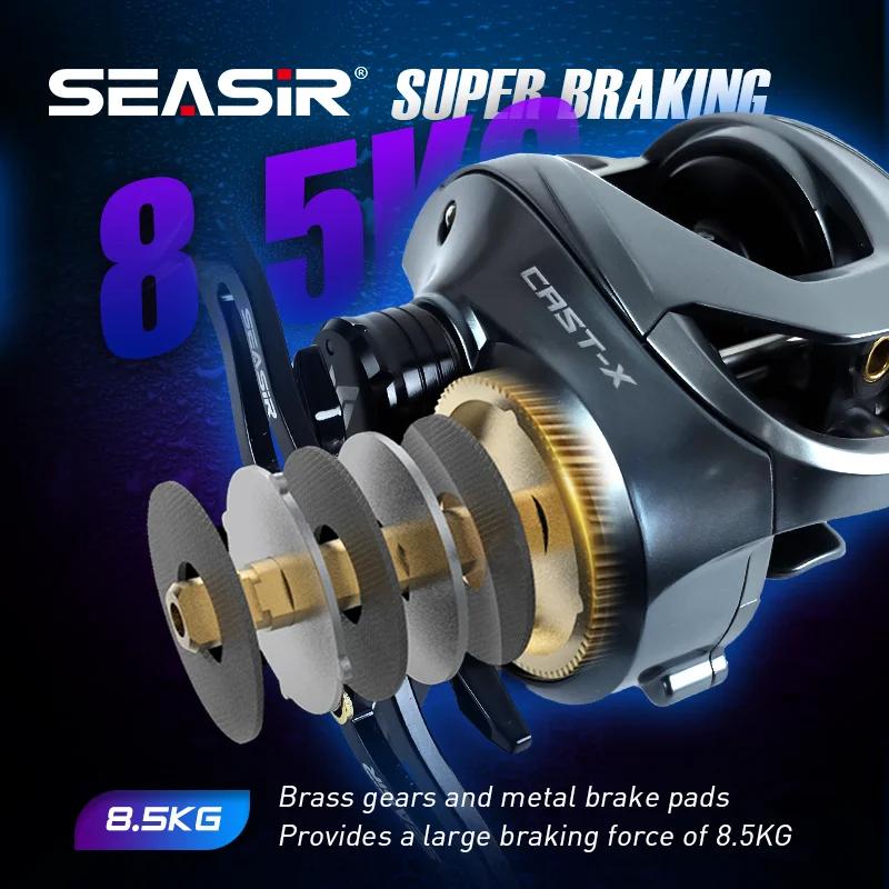 SEASIR Cast-X Moulinet de pêche Baitcasting Mico, Double bobine, Ratio d'engrenage à grande vitesse
