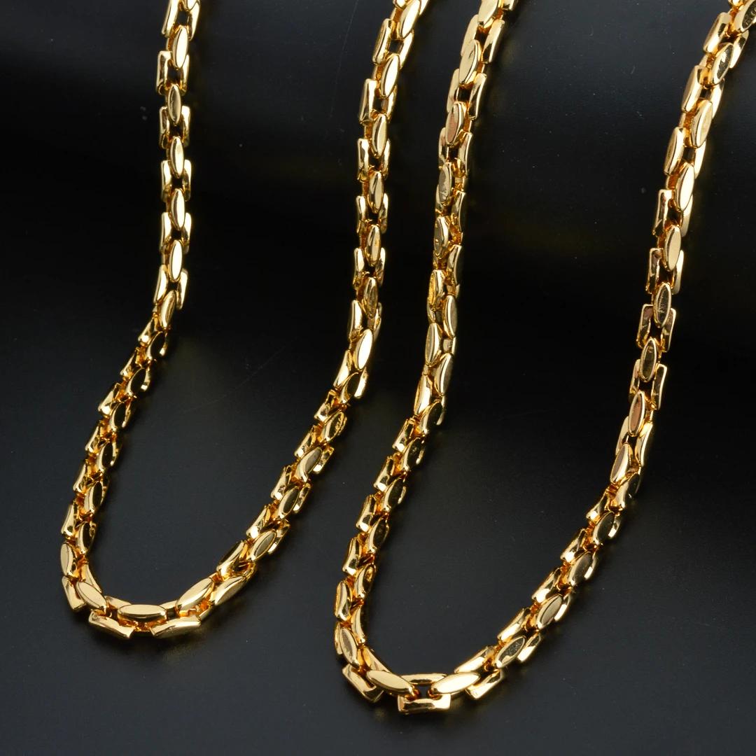 Collier chaîne à maillons hip hop plaqué or 18 carats pour femmes et hommes, ras du cou de couleur o