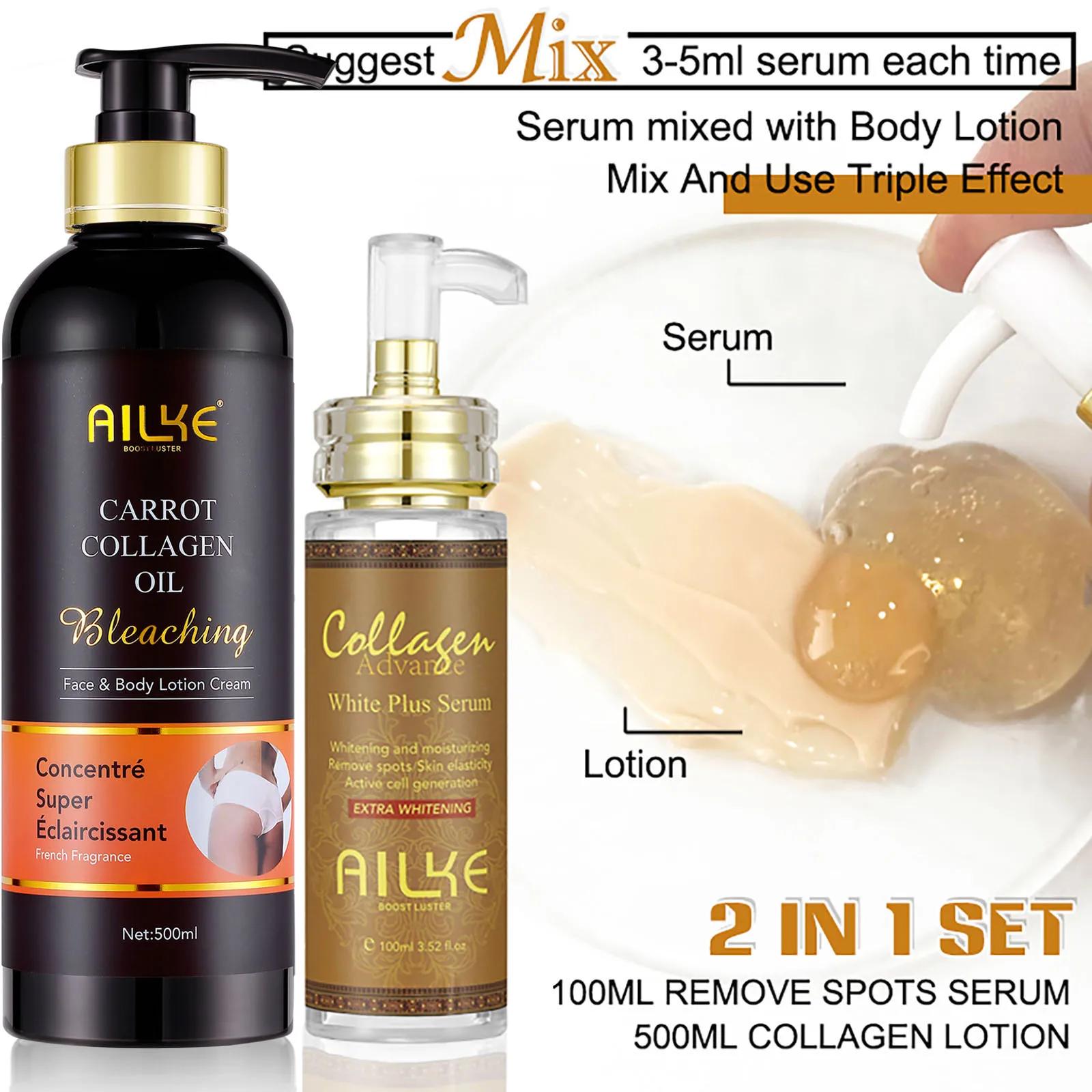 AILKE Sérum visage blanchissant la peau, réduit les taches, hydratant, même le teint, avec collagène