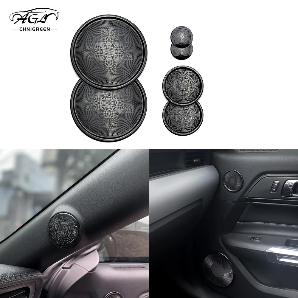 Pour Ford MUSTANG 2015-2020 6 pièces en acier inoxydable noir titane couleur voiture intérieur Surro