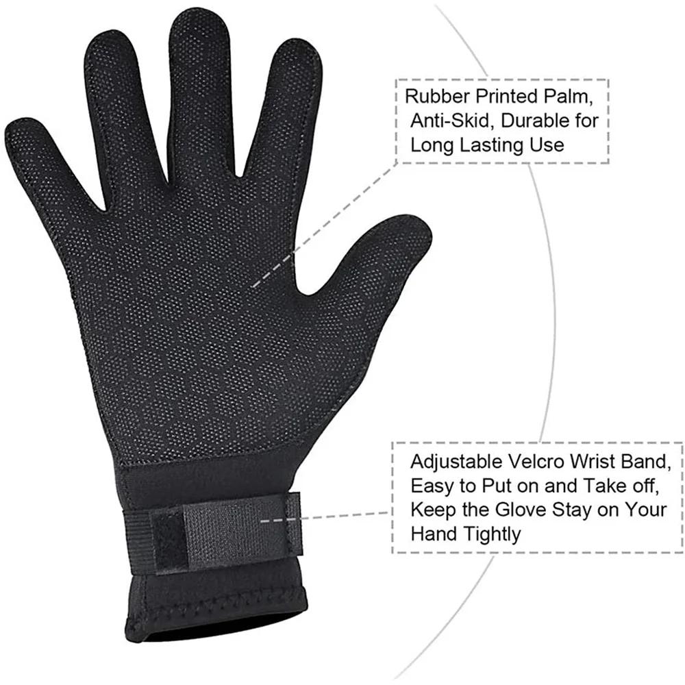 Gants de plongée en néoprène 3mm 5mm, garde au chaud pour la plongée en apnée, le surf, le kayak, le