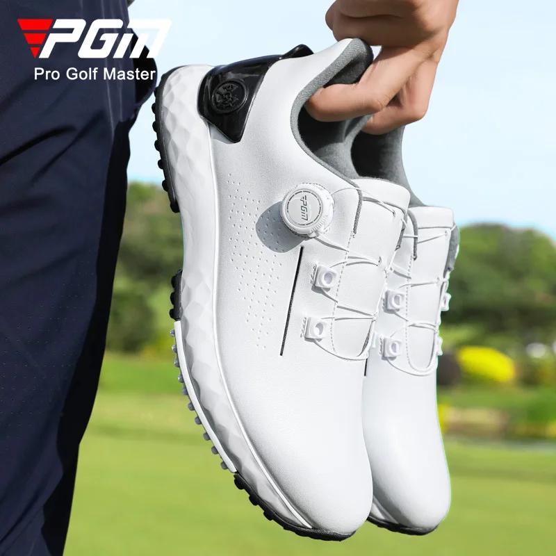 PGM-Chaussures de golf coordonnantes imperméables pour hommes, baskets confortables, bouton de baume