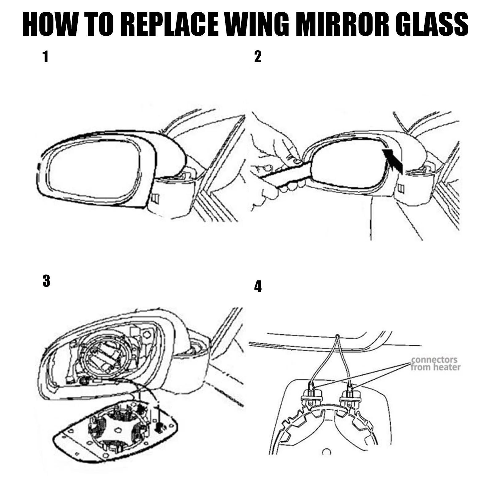 Rétroviseur latéral de porte droite en verre bleu métropolitain, vue arrière, extérieur convexe, BMW