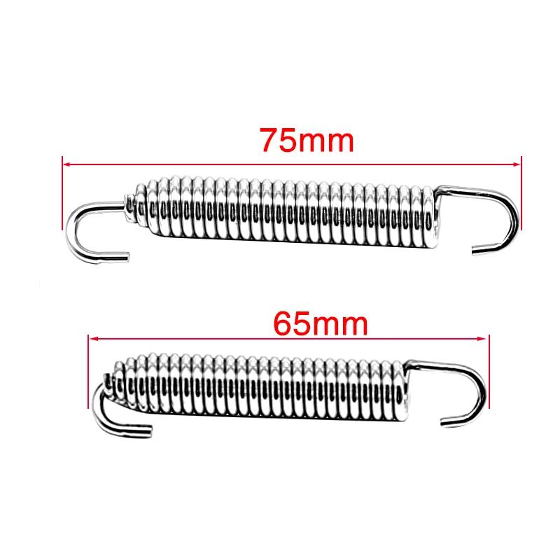Sclmotos- 75mm 2 pièces crochets de ressort d'échappement de moto en acier inoxydable tuyau de liais