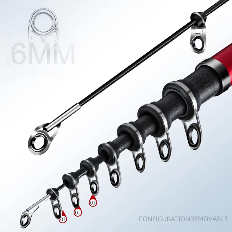 Nouvelle canne à pêche en carbone 5.3M 6.0M ultra-léger ultra-dur portable canne à pêche télescopiqu