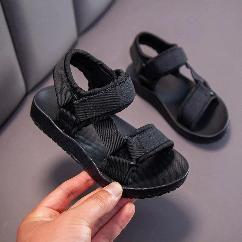 Sandales d'été respirantes pour enfants, chaussures de plage plates antidérapantes pour tout-petits
