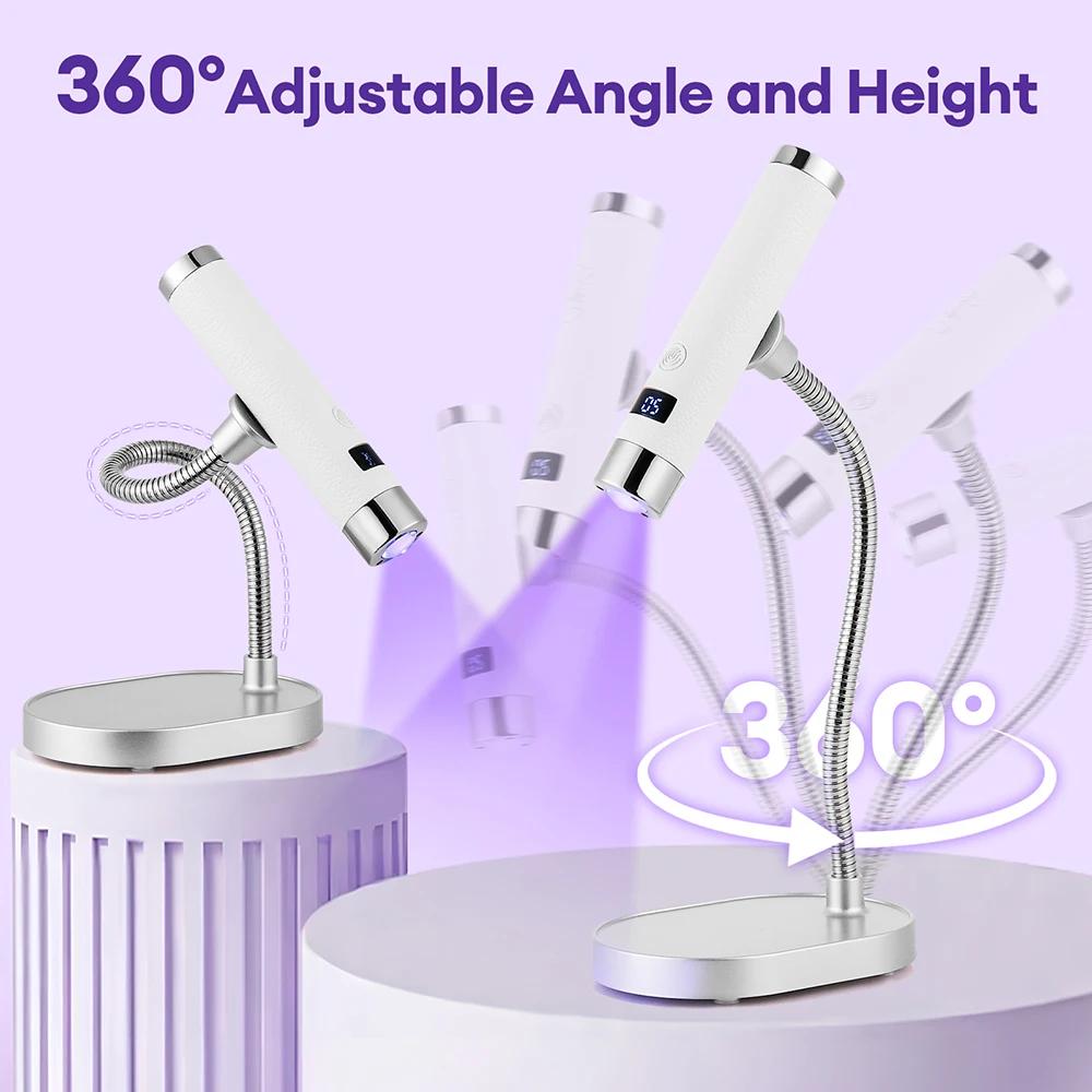 Sèche-ongles Portable UV, lampe à ongles en Gel Rechargeable avec tuyau Flexible, lumière de thérapi