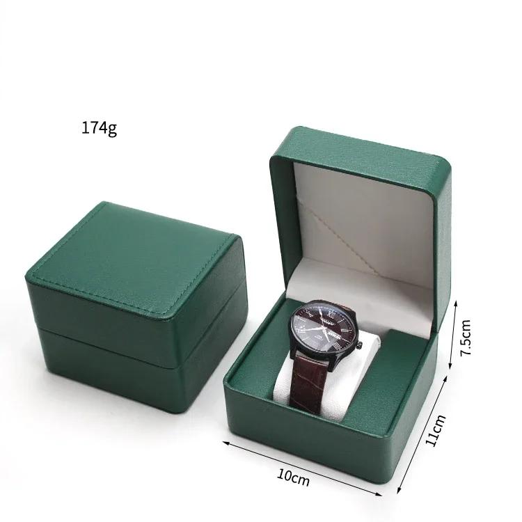 Boîte à montre cadeau pour homme, 1 pièce, étui de présentation en cuir PU avec couvercle transparen