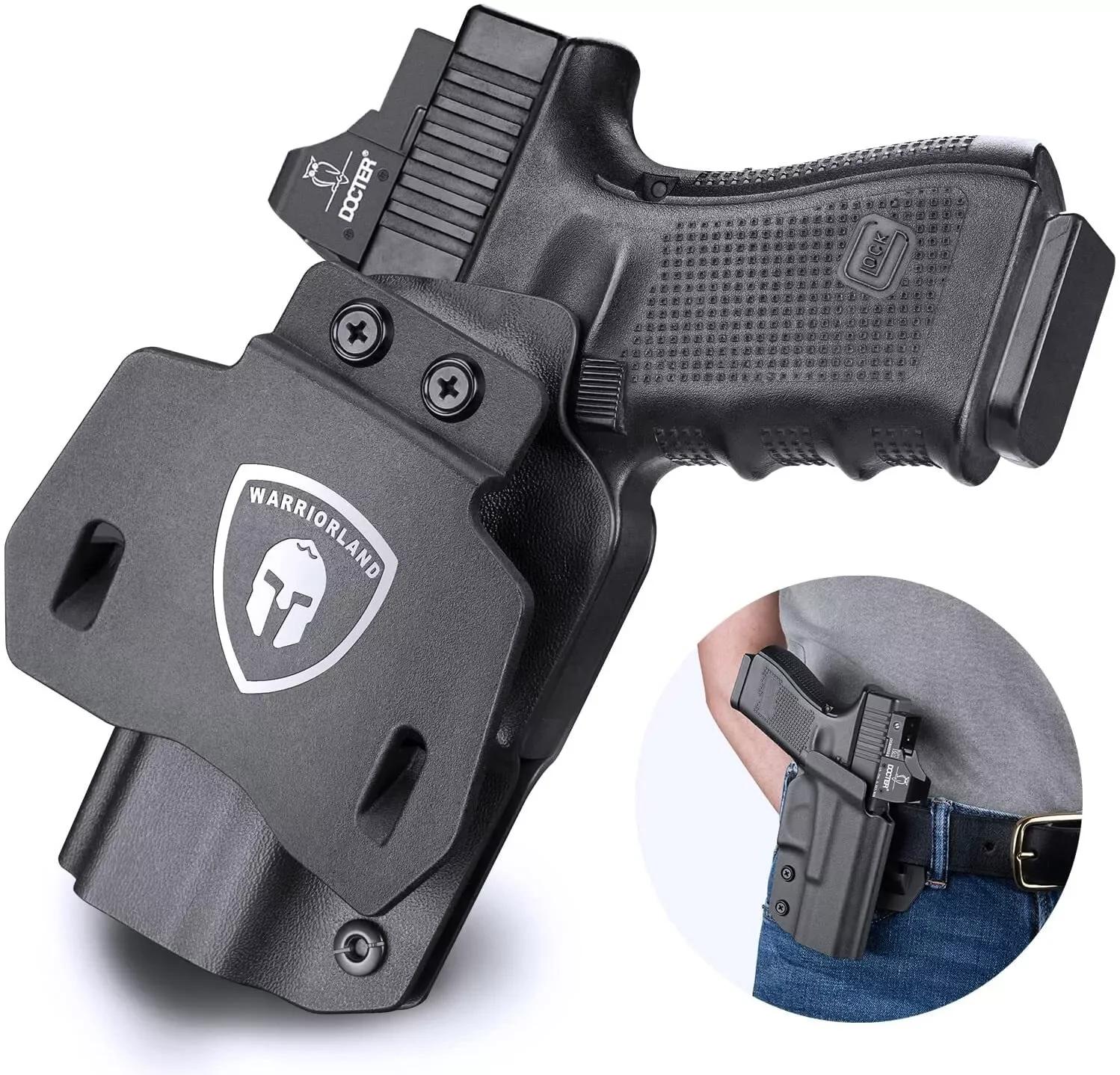 OWB-Étui Kydex pour Glock 17/19/19X/26/32/44/45 Isabel (1-5), supports pour odordroitier DulFast Pia