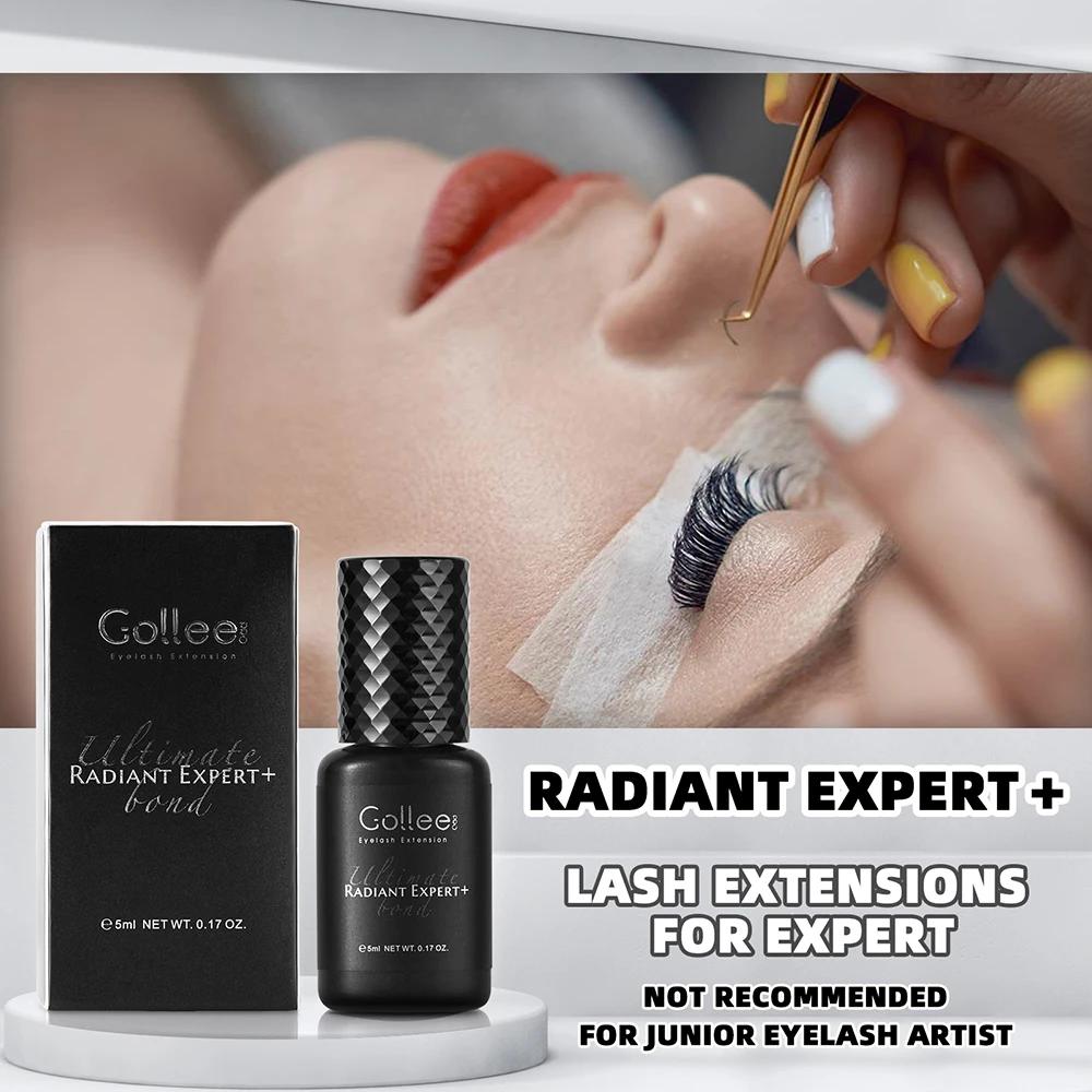 Colle pour extensions de cils Gollee 0,5s à séchage rapide 5ml, colle pour cils, tenue 6-8 semaines,