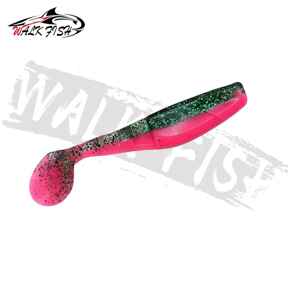 WALK FISH 3 pièces 10 cm/10.3g T queue Leurres souples pêche appâts souples artificiels Silicone Leu
