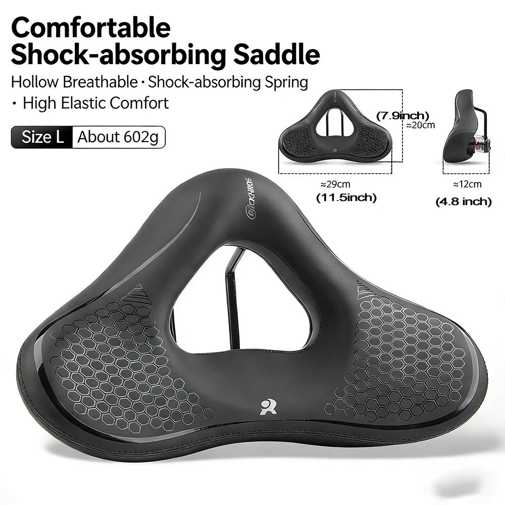 Selle de vélo, absorption des chocs hautement élastique, épaisse, douce, ergonomique, creuse et resp