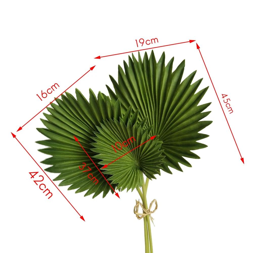 Feuilles de Palmier Artificielles en Plastique Vert, Fausses Plantes, Fleur de Décoration de la Mais