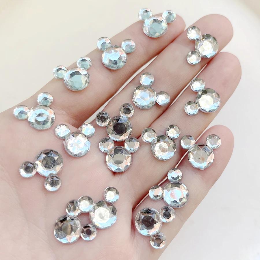 Strass en cristal en forme d'animal blanc, 30 pièces/lot, bijoux à faire soi-même, décoration à dos