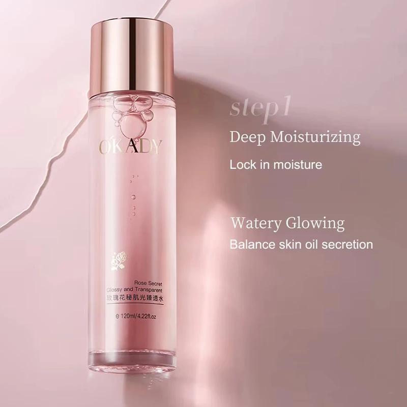 Nouvel ensemble de soins de la peau à la rose OKADY 2026 : Lotion tonifiante à la rose et crème hydr