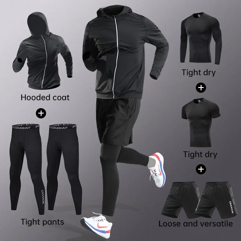 Ensemble fitness séchage rapide homme - Vêtements course sport entraînement cyclisme automne hiver
