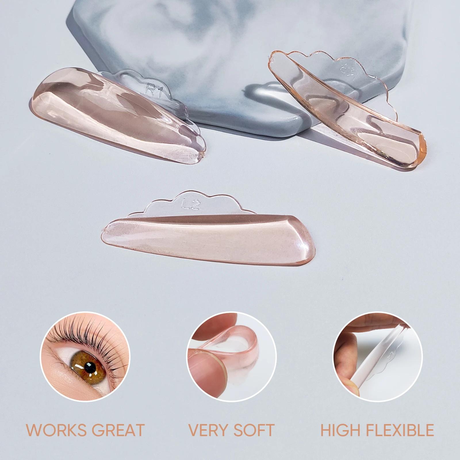 Libeauty nouveau 4 paires de colle gratuite Silicone cils Perm tige bouclier cils ascenseur Pad leva