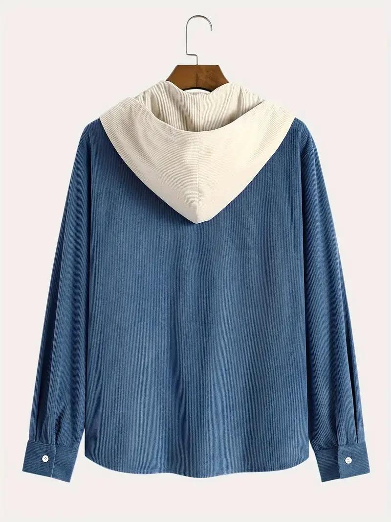 La nouvelle tendance de la mode 2025, la veste à capuche en velours côtelé printemps et automne est