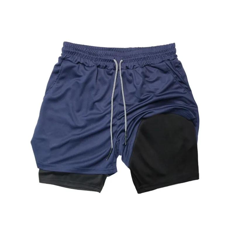 Short d'entraînement d'été 2 en 1 pour hommes, short de Compression de Performance de gymnastique av