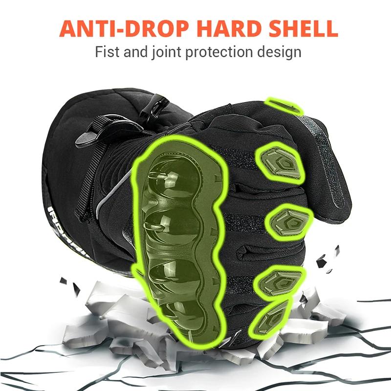 Gants de Moto d'hiver imperméables Gant Moto chaud hommes doigt complet Moto gants écran tactile Gua
