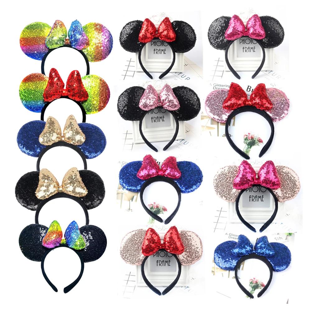 Minnie Mouse oreilles bandeau grande taille paillettes arc femmes fête fille bandeau Festival chaud