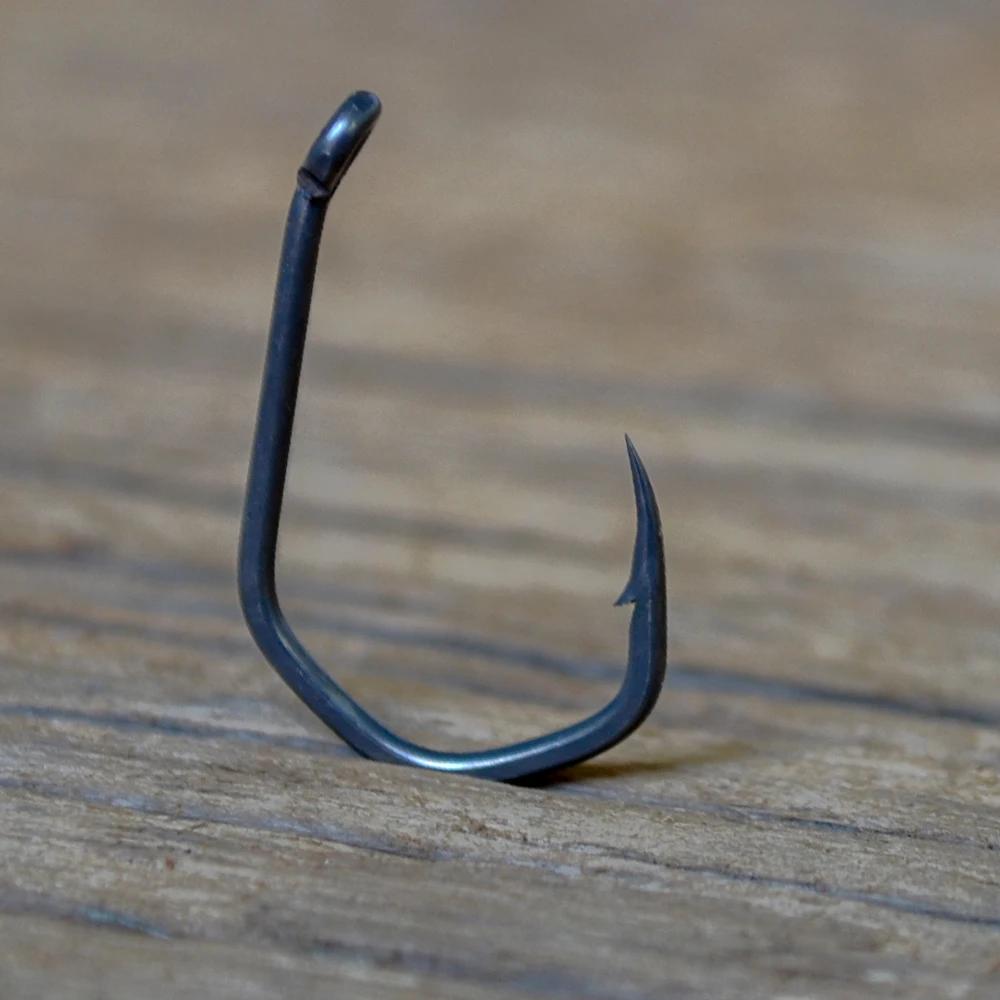 Hirisi 15 pièces PTFE enduit hameçon en acier à haute teneur en carbone Micro barbelé avec oeil carp