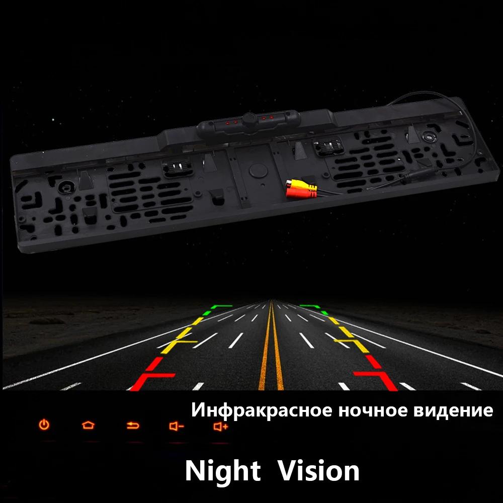 Cadre de plaque d'immatriculation de voiture européenne, plaque d'immatriculation avec 4 LED IR, cam