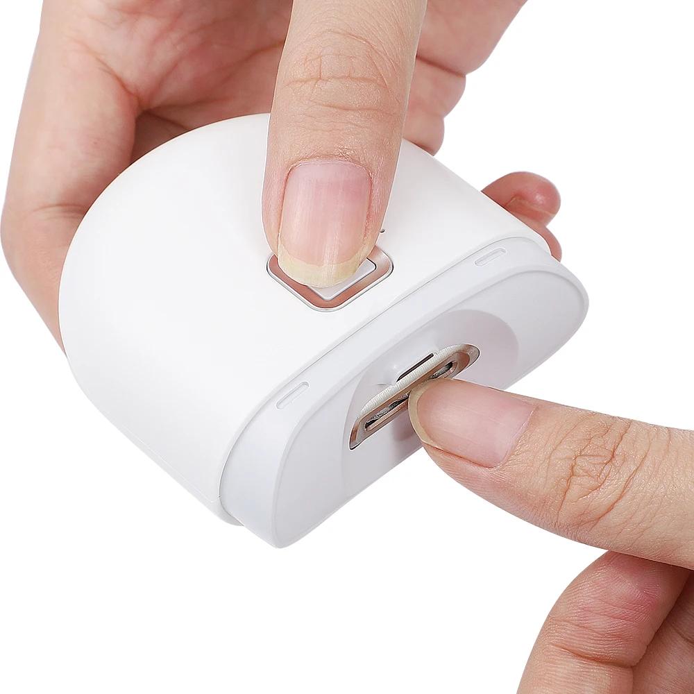 Coupe-ongles électrique avec lumière LED, broyeur automatique de polissage des ongles pour enfants e