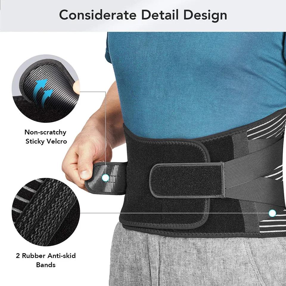 AOLIKES – attelle pour le bas du dos, avec 6 supports, soutien lombaire orthopédique antidérapant, c