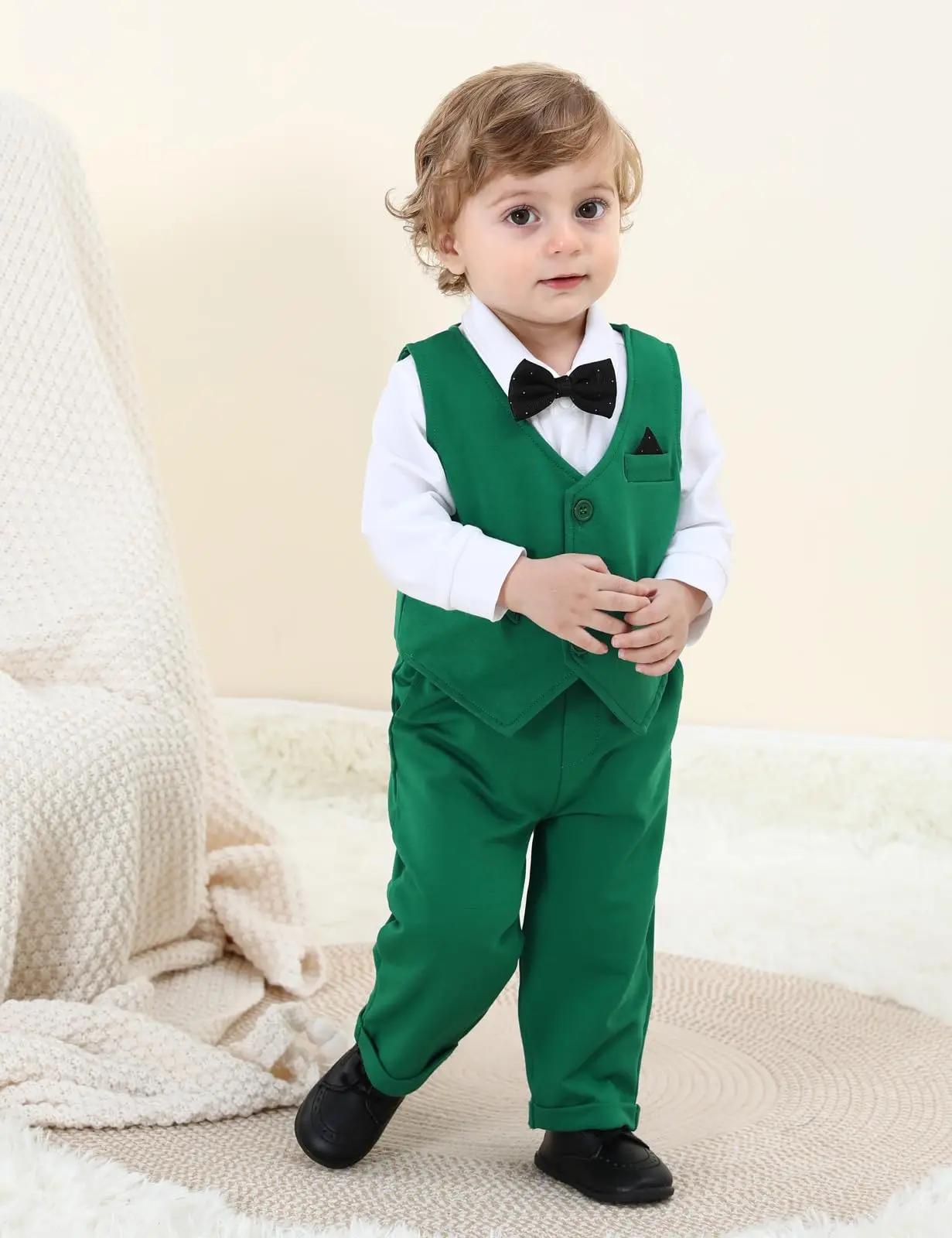 Costume pour bébé garçon, tenue formelle pour bébé, tenue de mariage, 1er anniversaire, body pour no