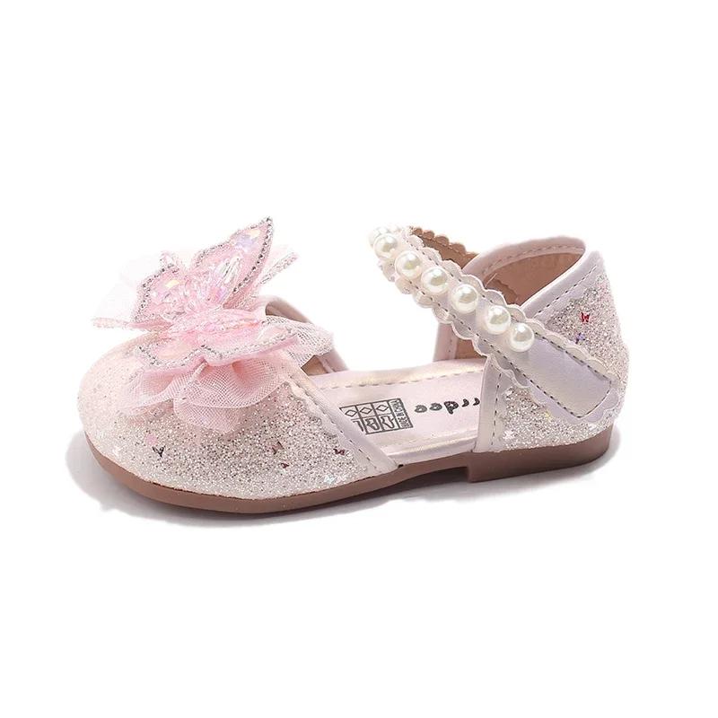 Chaussures habillées chics pour filles, pour fête de mariage, paillettes scintillantes avec strass,