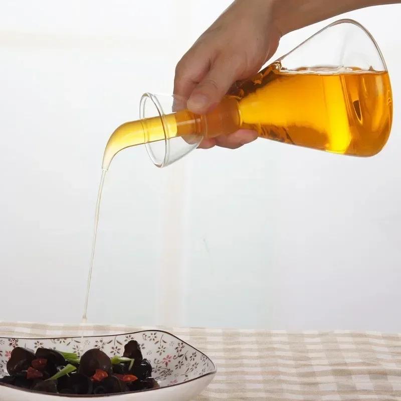 Pot d'huile domestique en verre à haute teneur en borosilicate, pots d'huile de vinaigre étanches, b