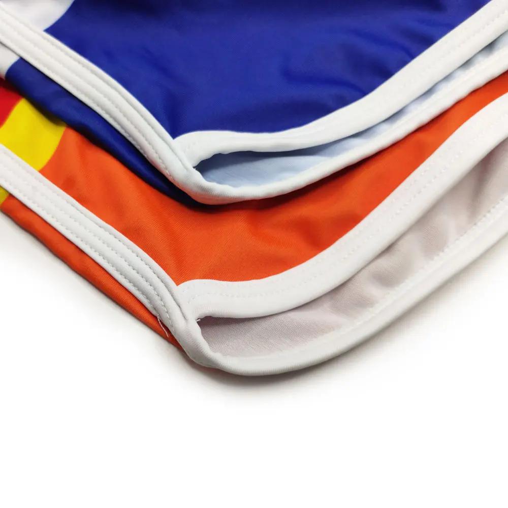 Maillot de bain pour hommes, pantalon de plage, surf, planche de surf, Sexy, arc-en-ciel, bandes de