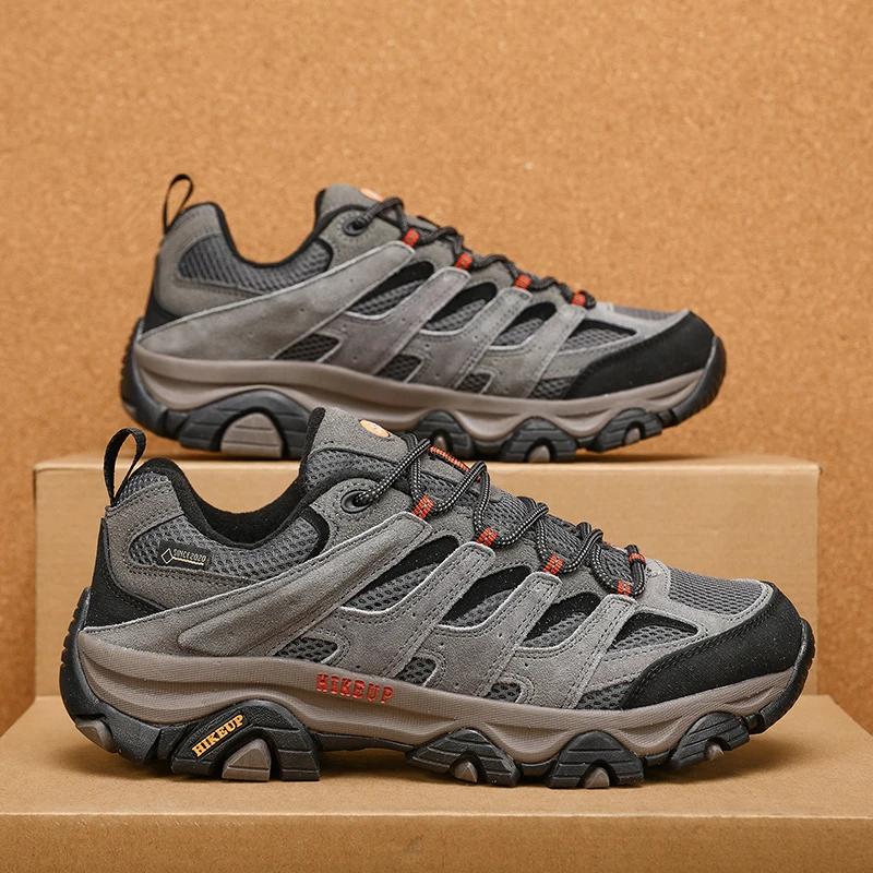 HIKEUP chaussures de randonnée hommes concepteur escalade Trekking baskets pour hommes en cuir Sport