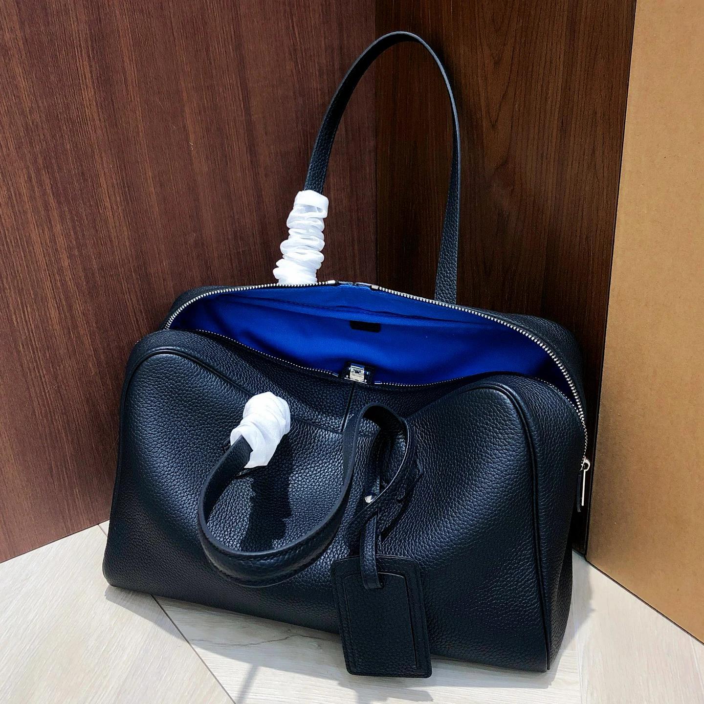 Nouveau Sac à Main en Cuir Véritable 35 cm Grande Capacité en Cuir de Vachette Pleine Fleur pour Fem