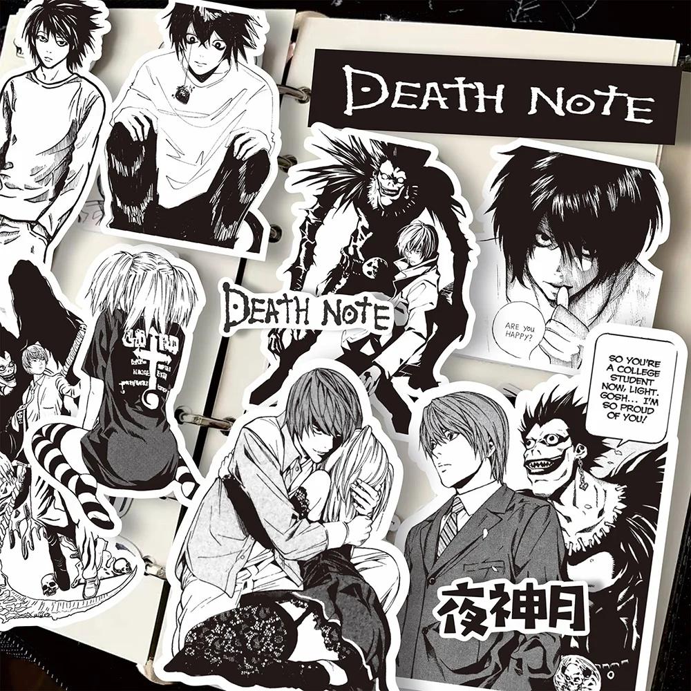 10/30/65 PIÈCES Anime Note De Mort Autocollants Noir Blanc Autocollants Décoration BRICOLAGE Scrapbo