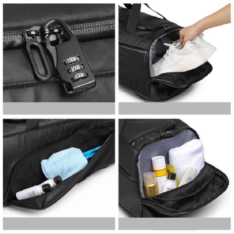 Sac de sport pour hommes, grande capacité, entraînement, Fitness, sac de sport, sac à dos sec et hum