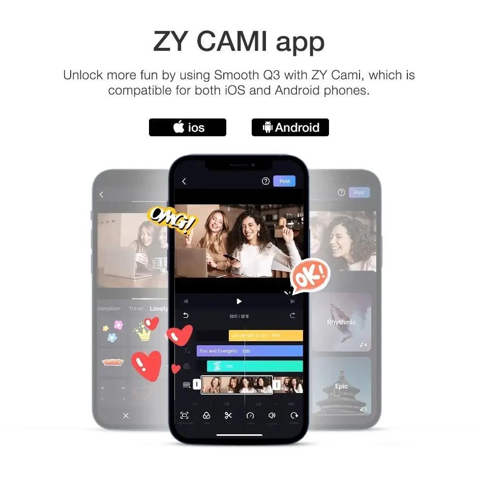 ZHIYUN-Stabilisateur de cardan officiel SMOOTH Q3 pour téléphone portable, 3 axes, iPhone 14 Pro Max