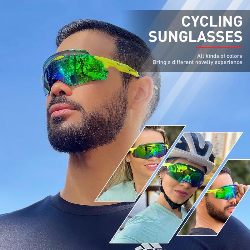 Scvcn hommes lunettes de cyclisme Sport de plein air lunettes de soleil de course femmes vtt vélo lu