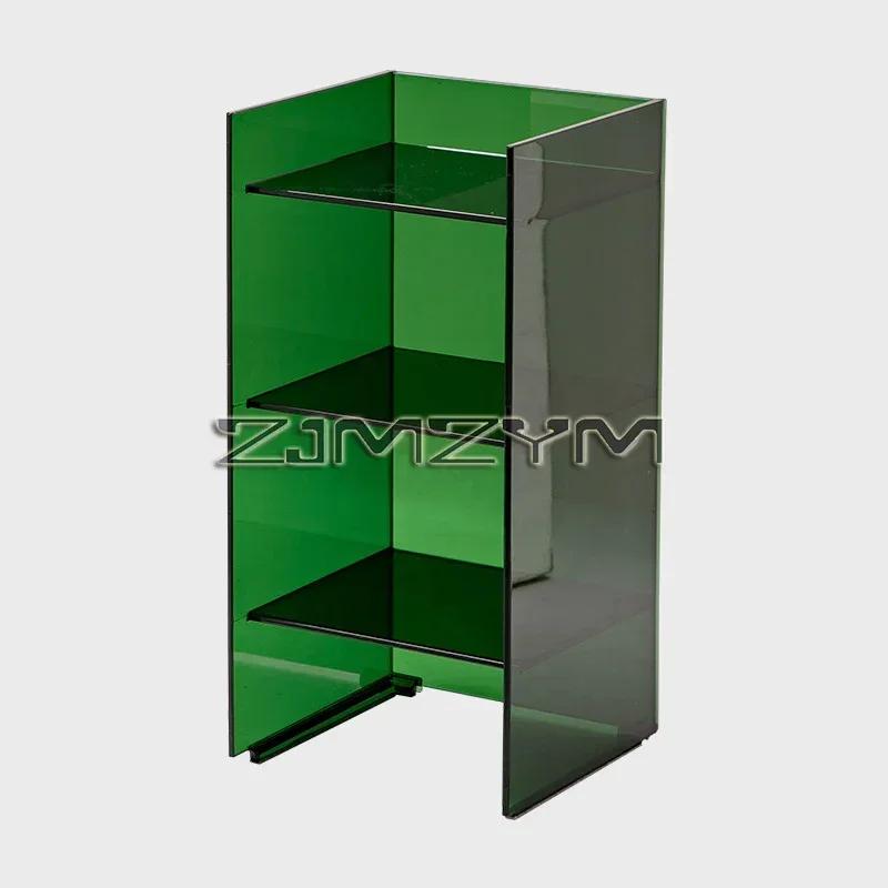 Table de chevet transparente, salon moderne, rectangulaire, pour chambre à coucher, maison, décorati