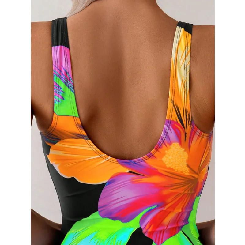 Été imprimer Sexy une pièce maillots de bain fermé femmes maillots de bain Push Up vêtements de nata