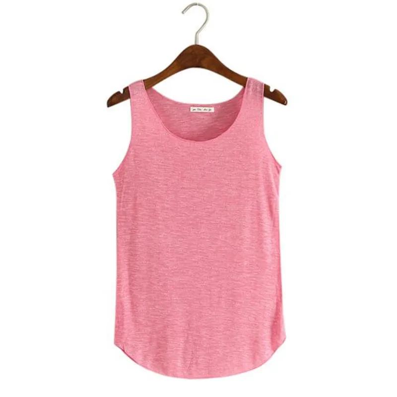 Couleur unie décontracté course T-Shirt pour les femmes col en U plage gilet été en vrac bambou coto