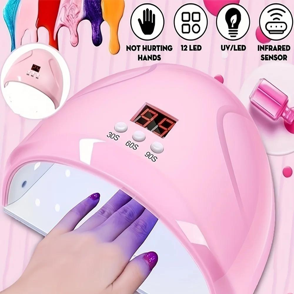 Machine de photothérapie des ongles USB lampe à ongles 12 LED UV polymérisation de la lumière 36W ve