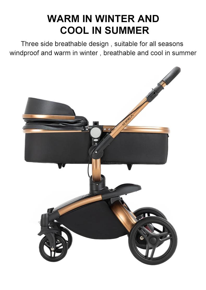 Poussette bébé 3 en 1 pour landau, accessoires pour nouveau-né, poussette de bébé de luxe de paysage