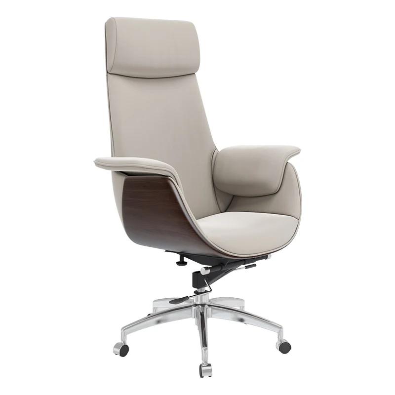 Chaise de bureau en cuir italien Support inclinable exécutif chaise de bureau blanche Mobile design