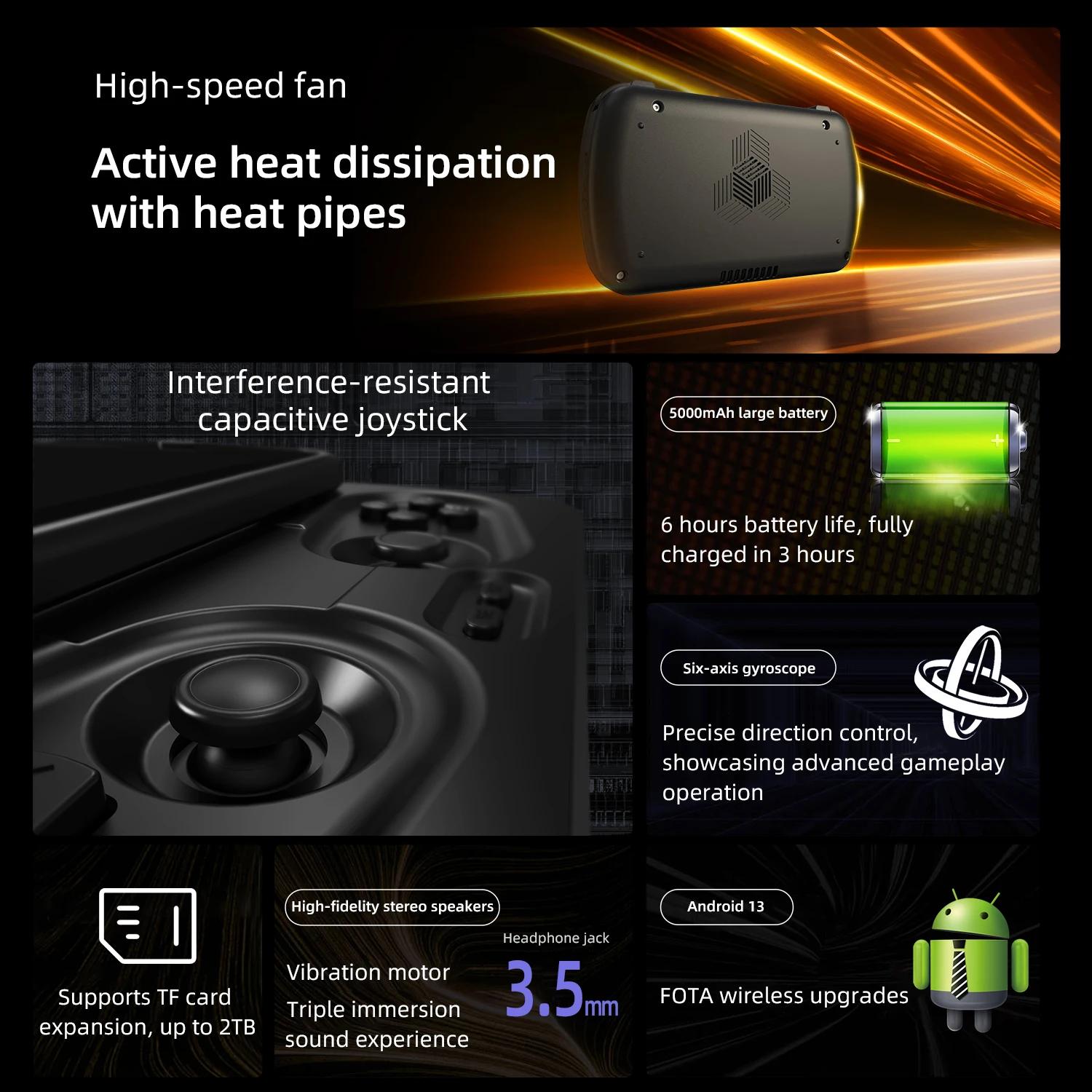 Anbernic RG Slide Console de jeu portable Android 4.7 "LTPS écran dans le cellule Joystick capacitif