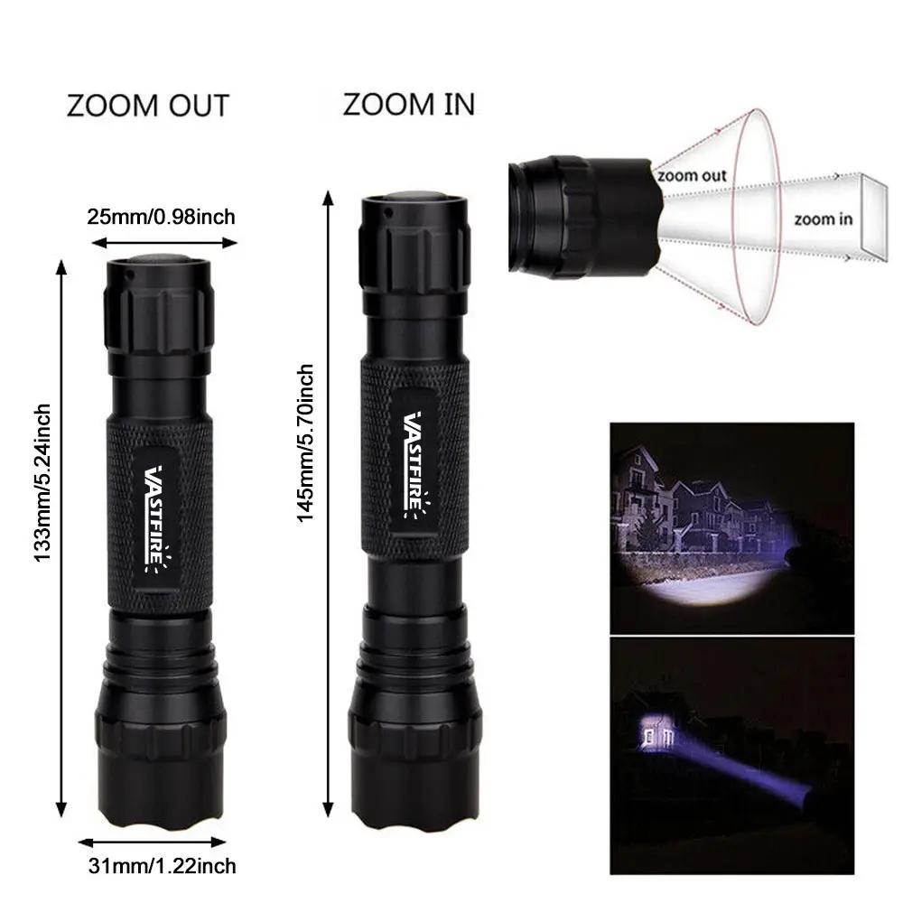 Lampe de poche super lumineuse, torche zoomable, haute puissance, chasse nocturne, camping en plein